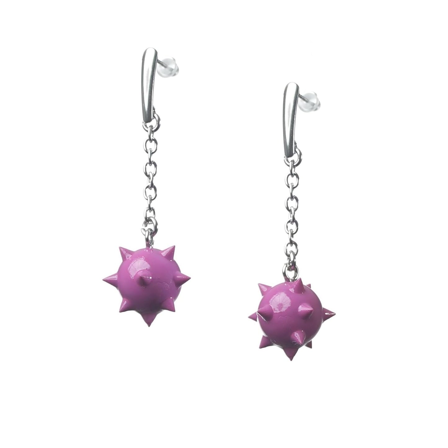 Flail Drop Earrings | Medieval Renaissance Weapon Inspired Spiked Ball Jewelry