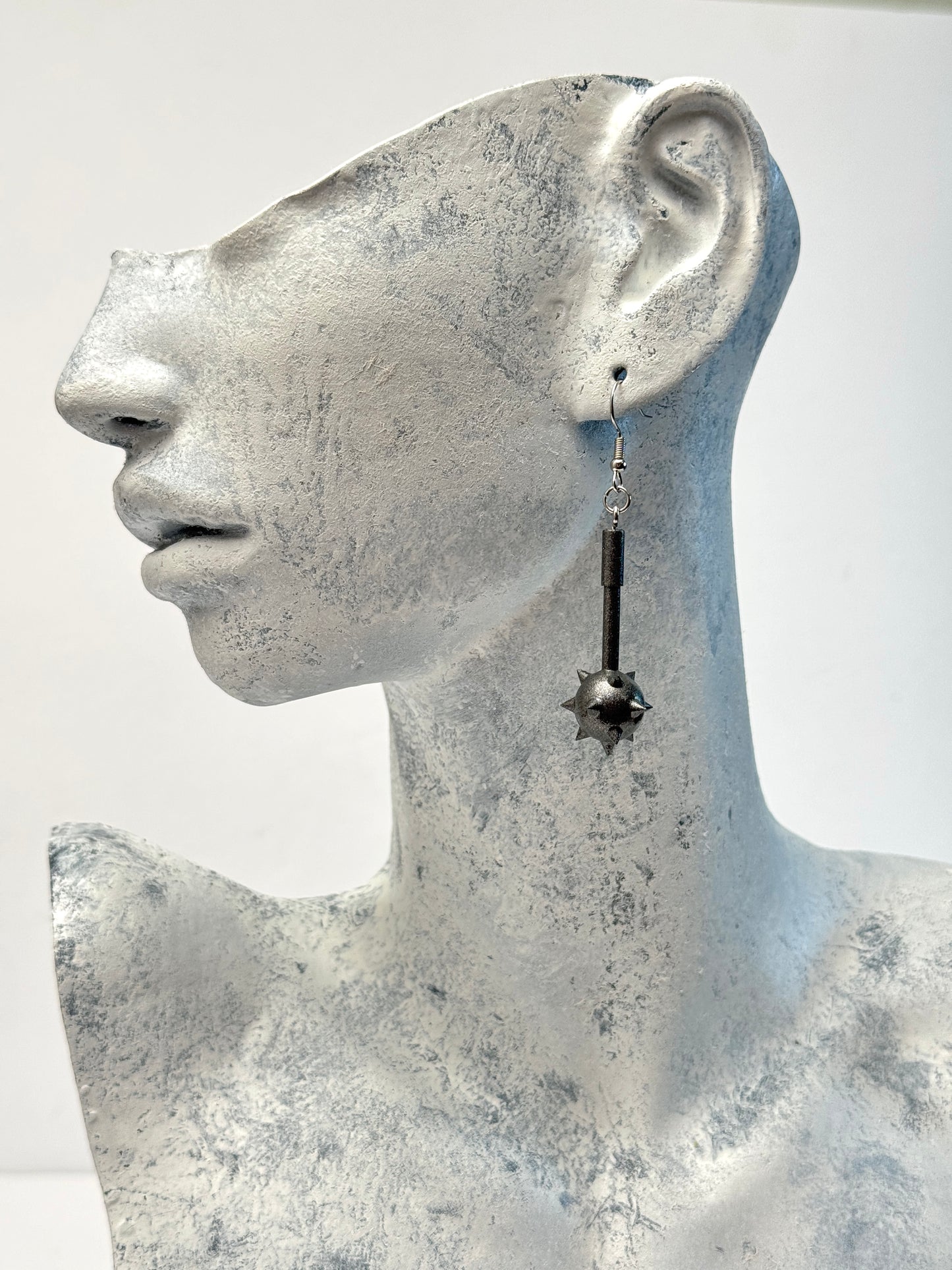 Morning Star Drop Earrings | Medieval Renaissance Weapon Jewelry | Spiked Ball | Gothic Morningstar