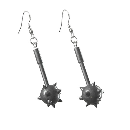 Morning Star Drop Earrings | Medieval Renaissance Weapon Jewelry | Spiked Ball | Gothic Morningstar