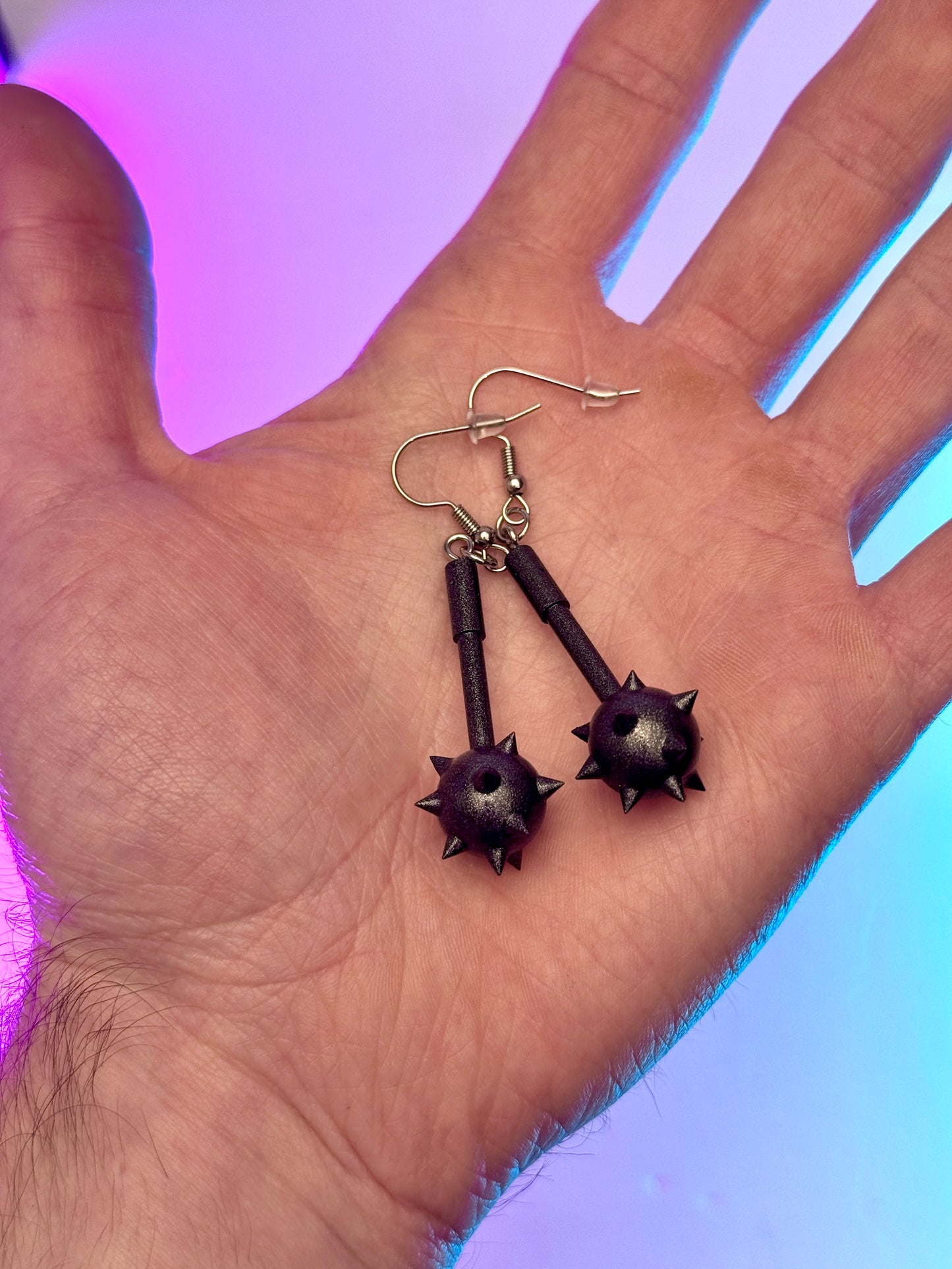 Morning Star Drop Earrings | Medieval Renaissance Weapon Jewelry | Spiked Ball | Gothic Morningstar